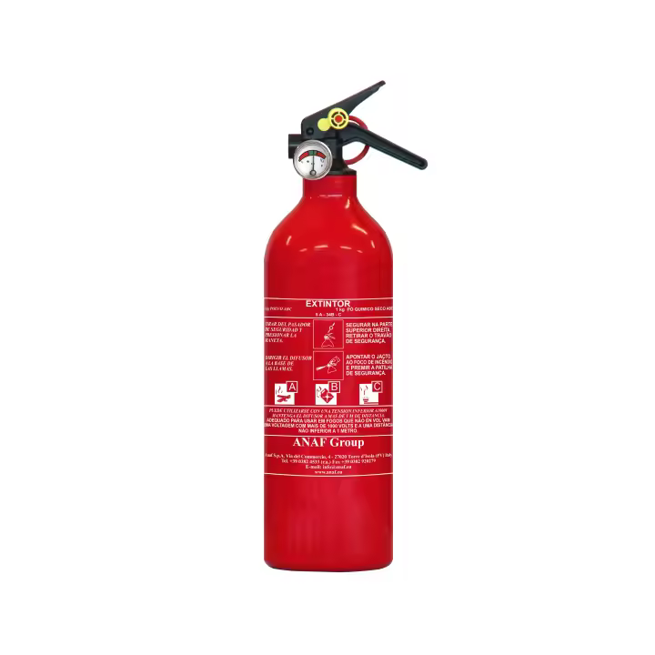 Extintor ABC 1 Kg con Soporte para Pared y Transporte - 1