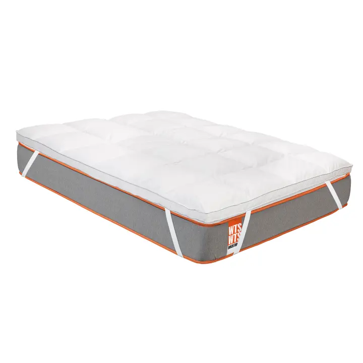Topper de Plumas 100% Natural – Capa Suave y Transpirable, Relleno de Pluma (85%) y Plumón (15%), Funda de Algodón, Para Descansar Como un Rey, Confort Extra para tu Colchón, Ideal para Noches Frescas - WHAT THE SLEEP - 1