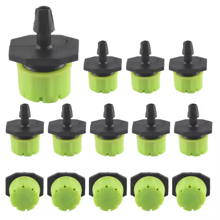 Sistema de riego por goteo ajustable, rociadores de riego, emisor antiobstrucción, suministros de jardín, microtipo, 1/4 pulgadas, 100 piezas - 1
