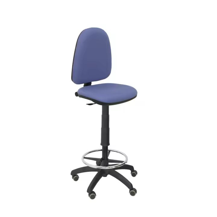 Piqueras Y Crespo Taburete Ayna Bali Azul Claro Ergonómico con Ruedas de Parqué - 1