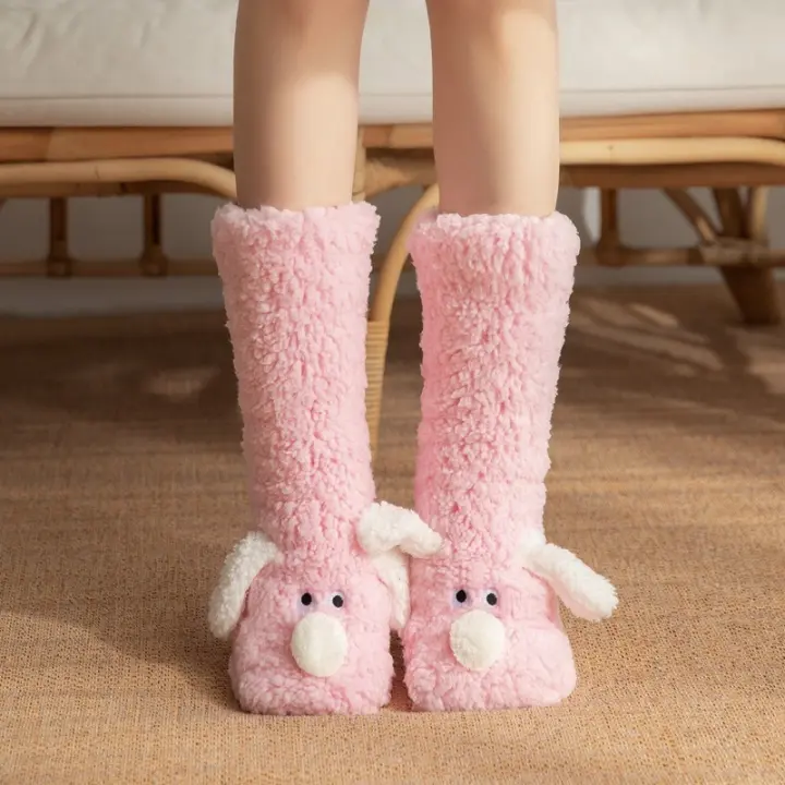 Calcetines De Navidad Para Perros Doble Pared Cómodos Y Calientes Calcetines De Invierno Para Adultos Dibujos Animados Cómodos Para Dormir Cubierta De Pierna Regalo Perfecto Para Parejas - 1