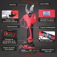 1000W Electric Pruning Shears Cordless Pruner Shear Fruit Tree Bonsai Pruning Tree Branches Cutter Tool With 2 PCS 36V Battery - details 5
