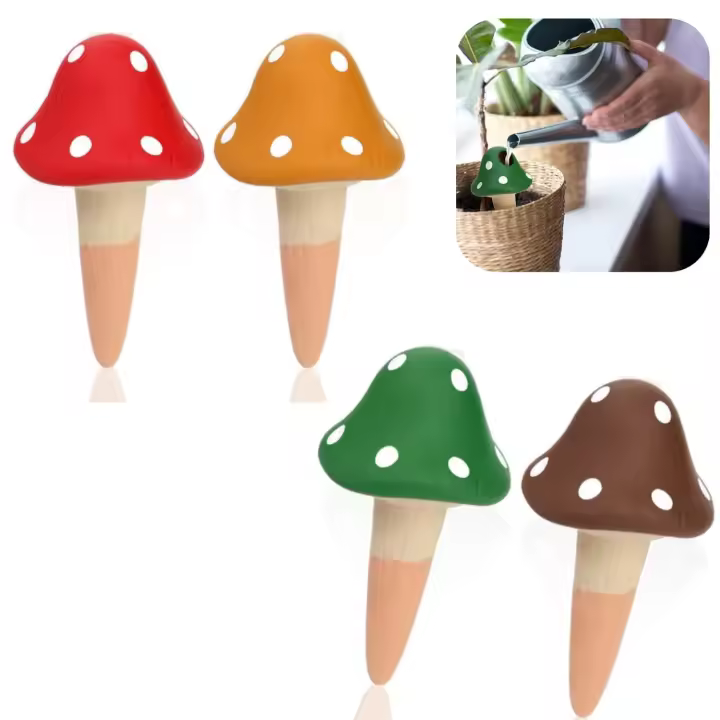Picos de riego automático con forma de hongo, bonito dispositivo de riego automático con forma de hongo, dispositivo de riego de terracota para jardín - 1