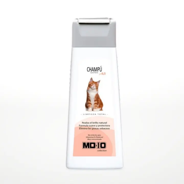 Champú para Gatos Limpieza Total - Desengrasante con Hierbas Naturales - Elimina Grasas Sebáceas - Champú Hidratante y Dermoprotector con Vitamina D-Pantenol - pH Neutro - MD10 Collection - 1