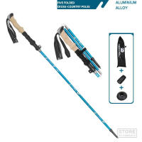 Palo De Camuflaje Ultraligero De Fibra De Carbono Plegable Para Senderismo Y Camping 5 Secciones Manija De Goma Y Madera - details 12