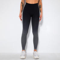 Leggings De Yoga Para Mujer Con Gradiente De Color Y Levantamiento De Glúteos Pantalones De Running Fitness Secado Rápido Talla True Leggings De Cintura Elástica De Nylon - details 5