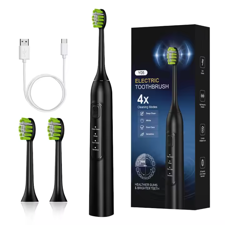 Cepillo De Dientes Eléctrico Sonic Para Adultos Con Carga USB Recargable Y Cabeza De Reemplazo Inteligente Tiempo De Timbrado Limpieza Profunda Y Blanqueamiento De Dientes - 1