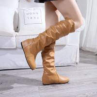 Botas De Mujer De Talla Grande 35-43 Botines Planos De Primavera Otoño Estilo Occidental Botas Largas Con Tacón Medio Material PU - details 8