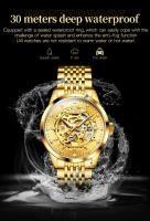 Reloj De Pulsera Mecánico Para Hombre OLEVS Lujo Oro Esqueleto Automático Resistente Al Agua Acero Inoxidable Luminoso Negocios - details 12