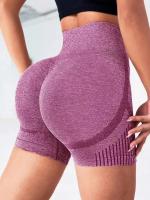 Shorts De Yoga Para Mujer Talla M-L Cintura Alta Shorts De Gimnasio Levantamiento De Glúteos Running Sportswear Polyester Spandex - details 3