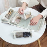 Bolso De Maquillaje Desmontable 4 En 1 Transparente Con Varios Compartment Plegable Para Viajes Y Exteriores Almacenamiento De Cosméticos - details 0