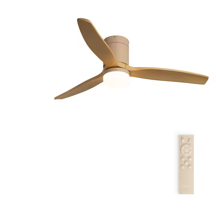CREATE - Ventilador de techo 40W silencioso , Con luz, Ø132 cm, 6 velocidades, Color motor Arena   - WIND CALM - 1
