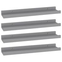 vidaXL Estantes de pared 4 unidades 40x9x3 cm Blanco brillante, Blanco, Negro Mueble Almacenaje Estantería para Oficina, Estudio, Dormitorio Estantería/Librería/ mueble de Almacenamiento - details 6