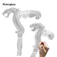 Bastón De Madera Marrón Serpiente Cobrera Moda Decorativo Para Fiesta De Disfraz Y Halloween Bastón De Caminar Cruzado De 93cm Con Punta De Goma - details 1