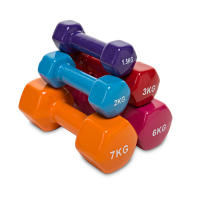 OZIO FITNESS 2 Unidades 6 kg Mancuernas Pesas Hexagonales de Vinilo Fitness Gimnasia Rojo - details 1