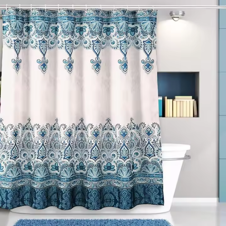 Cortina de ducha, moho y cortinas de ducha de tela antibacteriana y lavable a máquina, adecuado para cocina y baño (180x180cm) - 1
