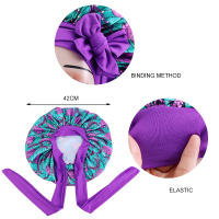 Bonnetera Africana Grande Para Mujer Con Cinta De Satén Y Banda Elástica Tapete De Cabeza Para Noche Capa De Descanso Para Quimioterapia Turban Chemo Moda Casual Unisex - details 1