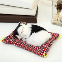 Modelo De Animal De Peluche Simulación De Gato Durmiente Con Sonido Para Jardín Micro Paisaje Decoración De Escritorio - details 2