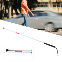 Bastón Para Ciegos Plegable Reflectante Blanco Y Rojo Con Mango De Térmido Material De Aluminio Para Personas Visually Impaired - details 2