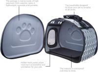 Bolsa de transporte de mascotas para perro gato conejo transpirable extraíble lavable (gris) - details 1