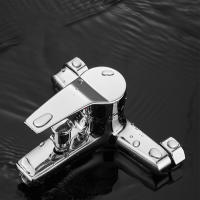 Zinc Alloy Basin Faucets Chrome Wall Mounted Hot Cold Water Dual Spout Mixer Tap For Bathroom Splitter Bath Shower Basin - details 4