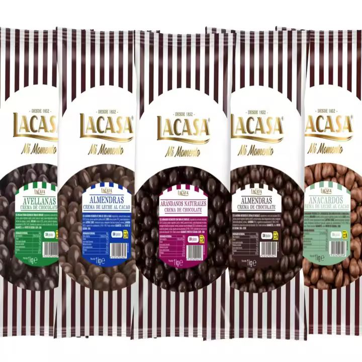 Lacasa pack 5kg deliciosas bolas de frutos secos con chocolate: Almendra Negro,Almendra Leche,Anacardo leche,Avellana Negro,Arándanos Negro - 1