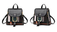 Mochila De Piel PU Pequeña Para Mujer Estilo Retro Cuadros Calidad Superior Viaje Mochila Escuela Bolsa De Hombro Moda - details 15
