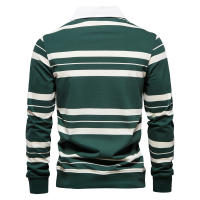 Novedad de verano, camisa POLO de algodón a rayas con solapa para hombre, camiseta de manga corta bordada informal y a la moda para hombre - details 7