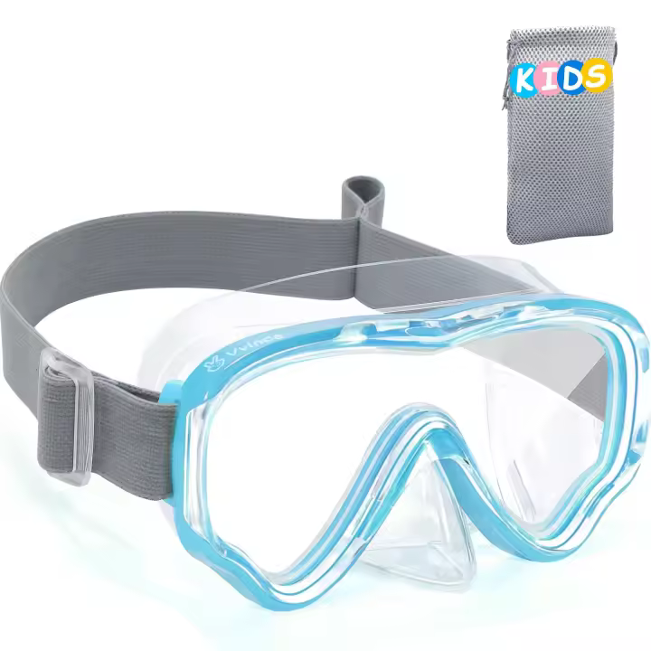 Gafas para niños con protector nasal, Máscara de Buceo, Correa de Tela - 1