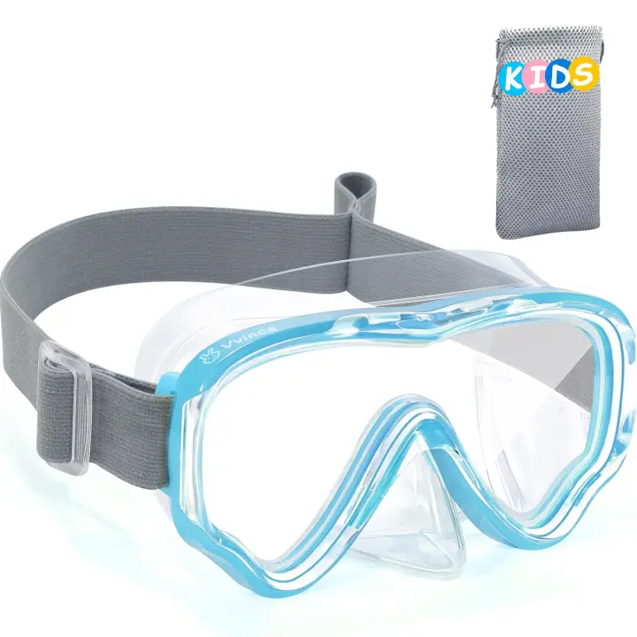 Gafas para niños con protector nasal, Máscara de Buceo, Correa de Tela - 1