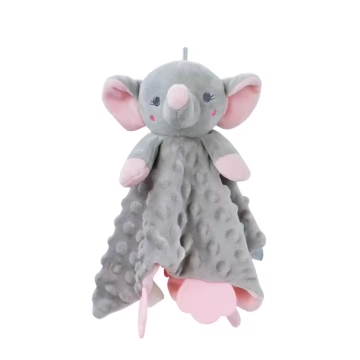 Toalla calmante para bebés con diseño de animales de dibujos animados, de silicona, masticable y suave. - 1