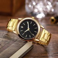 Reloj De Cuarzo De Lujo Dorado Para Parejas 2PCS Temporalidad Elegante Con Correa De Aleación Moda Casual Sin Resistencia Al Agua - details 2