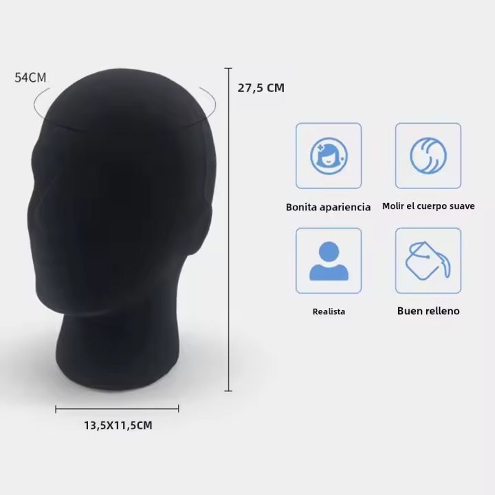 1PC Cabeza De Muñeco De Esponja Masculina Para Exhibición De Gorras Gafas Y Pelucas Soporte Estable Para Tienda De Moda Y Armario - 1