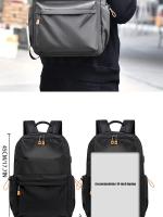 Mochila Casual Para Hombres De 14 Pulgadas Multifuncional Con Carga USB Impermeable De Tela Oxford Estudiante Escuela - details 9