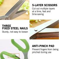 Tijeras De Cocina Multifuncionales De Acero Inoxidable Con 3/5 Capas Para Hierbas Herramientas Para Verduras Y Frutas - details 5
