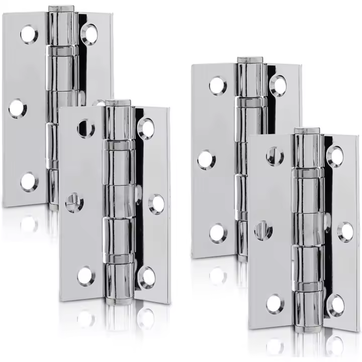 Bisagra de arce con cochetes de Bolas de cromo Pulido de 3 pulgadas (75mm), Maple Bisagra de puerta para Puertas de Madera (2 partes) - 1