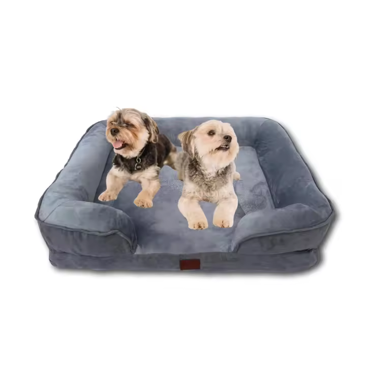 Sofá / cama de 61*48*15 para mascotas de espuma suave y cálida, inferior antideslizante con borde reforzado impermeable y con funda lavable extraíble. - 1