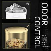 Pequeño bote de basura con tapa abatible, acero inoxidable, 2,4 galones, botes de basura para baño, cocina, sala de estar. - details 2