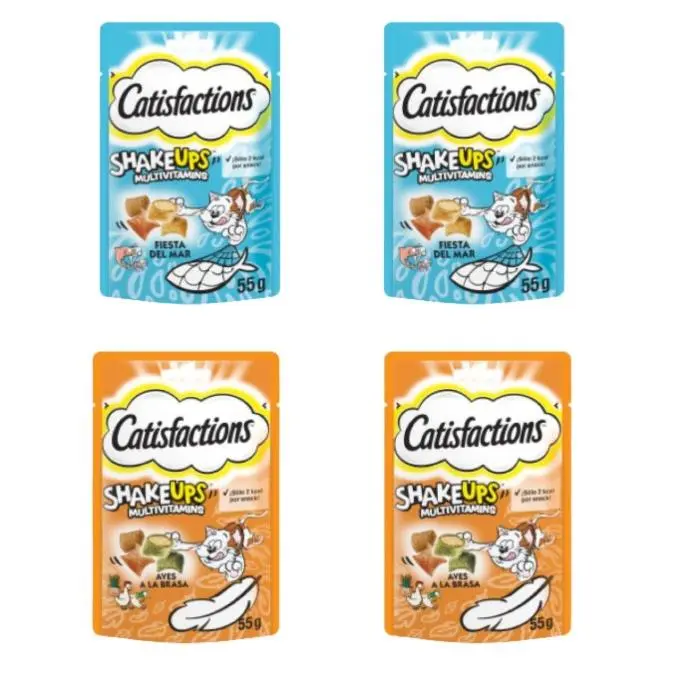 Catisfactions Snack para Gatos de 60g Pack 4 Unidades (240gr o 220gr) Premios para Gatos Sin sabores Artificiales. Bajo en calorías. Snack Saludable para Gatos - Catisfactions - 1