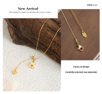 Collar con colgante de corazón de oso, diseño geométrico hueco de oso de amor, hebilla extraíble, collar de clavícula de acero de titanio ajustable, cadena de acero oxidado chapada en oro, accesorios de joyería para el cuello, regalo de fiesta para mujer - details 8