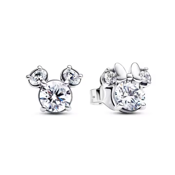 Pendientes De Estudio Mickey Mouse Disney 2024 Para Mujer Accesorios Exquisitos Joyería De Moda Material De Cobre Zirconia Cubica - 1