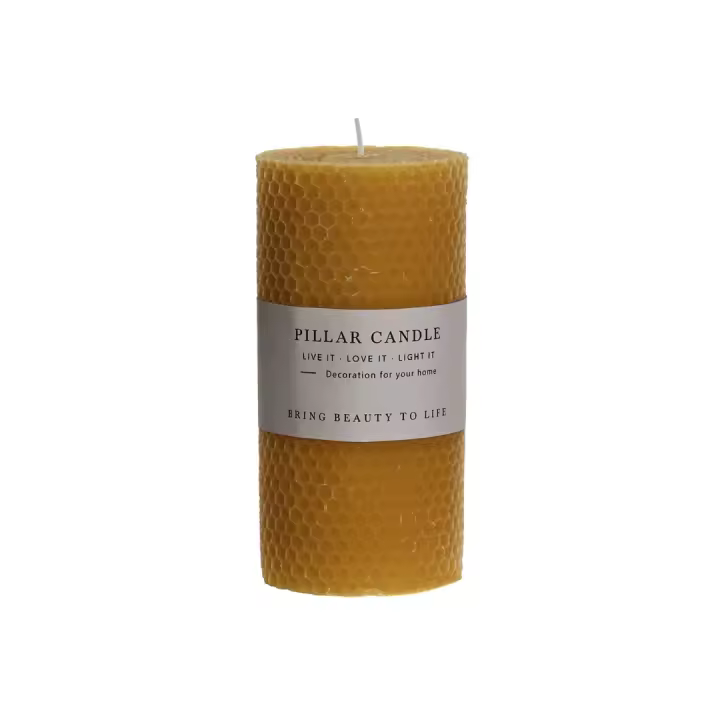 Vela de Cera con Textura Simil Panel de Abeja Item - 420g - 7x7x14 cm - Disponible en 4 Colores - Vela Aromática y Decorativa - Ideal para Crear Ambientes Acogedores y Relajantes - Diseño Elegante y Natural - Perfecta para Decoración y Aromaterapia - 1