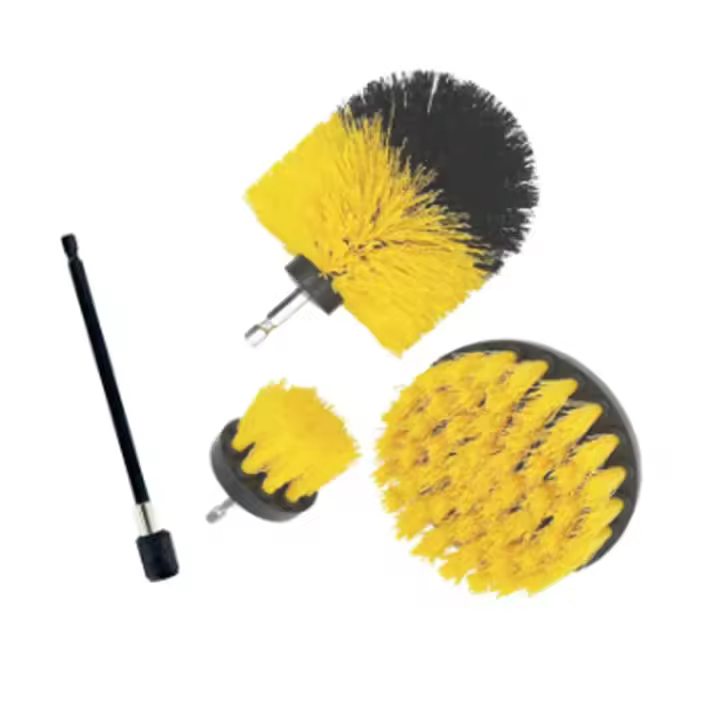Set De 4 Piezas De Cepillo Para Taladro Limpiador De Pisos De Azulejos Baños Cocinas Y Coches Kit De Limpieza Con Cepillo De Nylon - 1