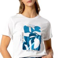 Camiseta Tiffosi Baltic de Algodón con Maxi Print en Foil Azul - details 3