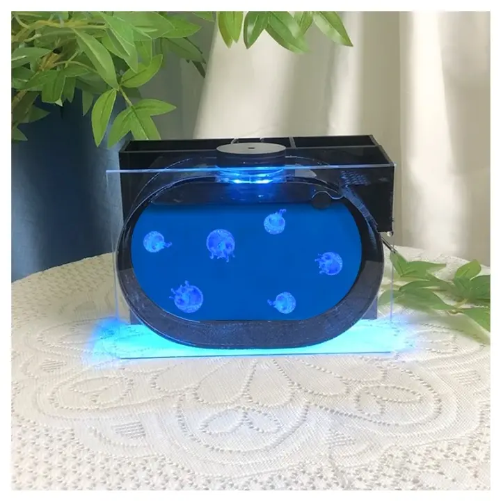 Acuario De Escritorio Mini De Acrílico Con Filtro Y Luz LED Para Medusas Y Betta Peces Suministro De Energía USB Tipo De Material Plástico - 1