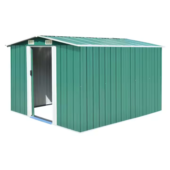 vidaXL Caseta de Jardín Metal 257x298x178cm Jardín Patio Cobertizo Color Antracita,  Verde, y mas - 1