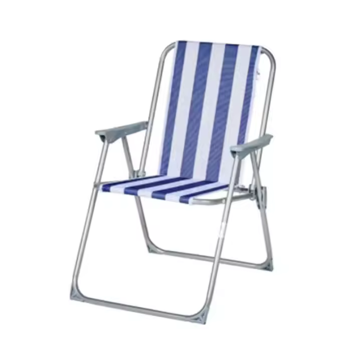 ARISE SHOP-Sillas de playa plegables a rayas azul y blanco ,silla de playa piscina camping.55x56x80cm - 1