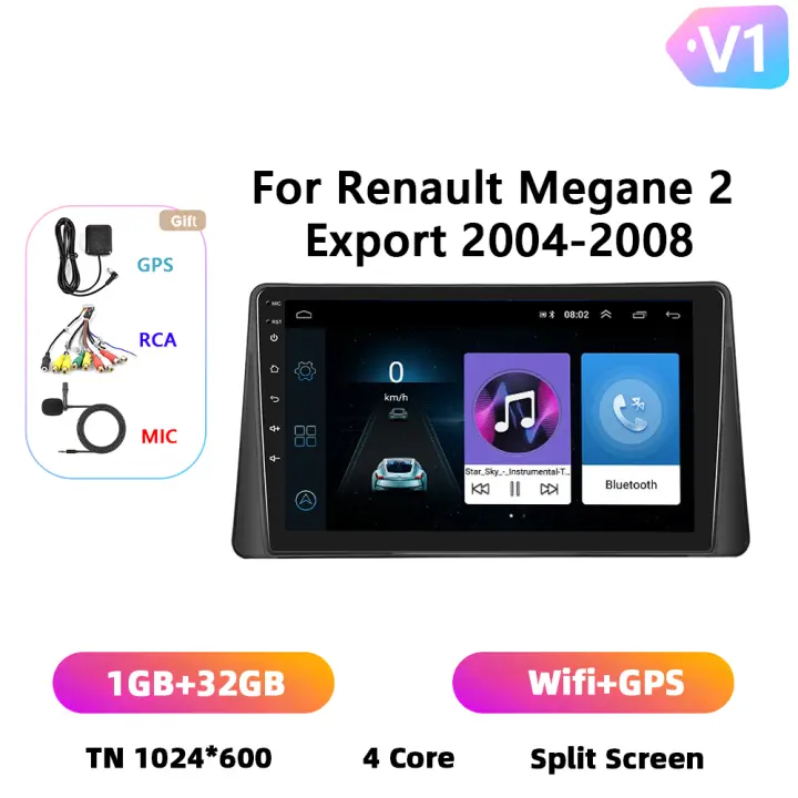 Podofo Radio de coche Android 2 Din para Renault Megane 2 Export 2004 2005 2006 2007 2008 Carplay 8+128GB AI Voice WIFI+4G DSP GPS Navegación Multimedia Reproductor de Video - 1