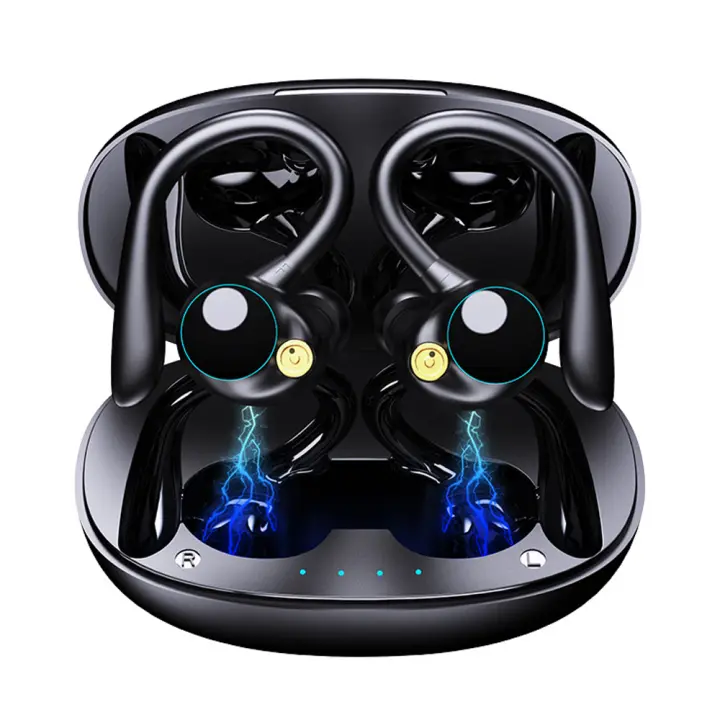 Auriculares inalámbricos Bluetooth 5.2, auriculares impermeables para entrenamiento con cancelación de ruido y capacidad de carga - 1