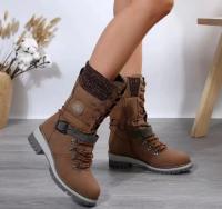 Botas De Media Caña Para Mujer Invierno 2024 Zapatos Casuales Con Cierre De Cremallera Tacón Cuadrado Plataforma Mediana Botas Exteriores Resistentes Al Agua - details 3